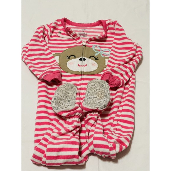 Carters Footed Pajamas Girls 18 Months Fleece Zip Spring Colors Animals Lot of 4 - Picture 2 of 13